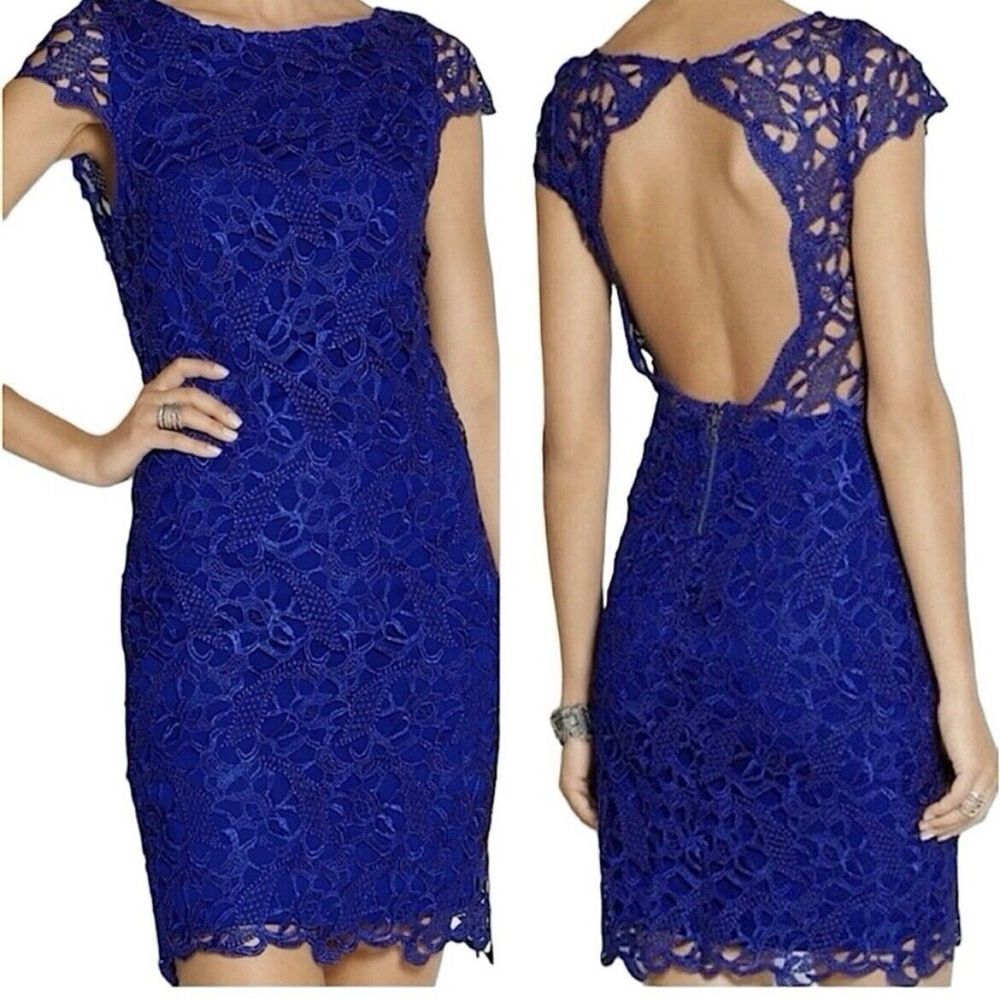 Elegant Blue Lace Dress